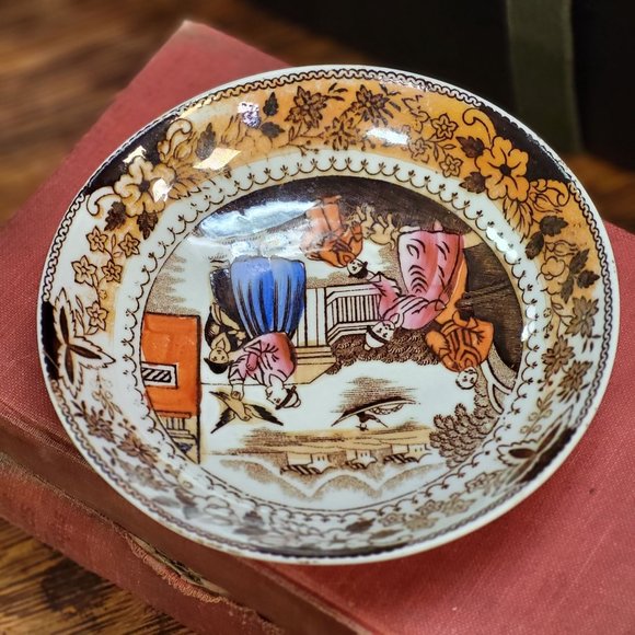 1840's Antique Petrus Regout Maastricht Mongol Huntsman Transferware Bowl - Picture 7 of 9